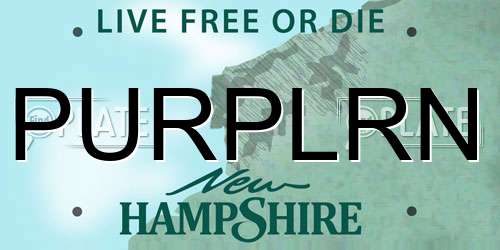 PURPLRN New Hampshire License Plate