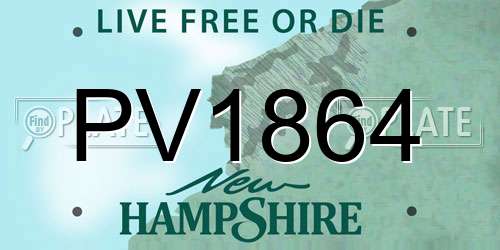PV1864 New Hampshire License Plate