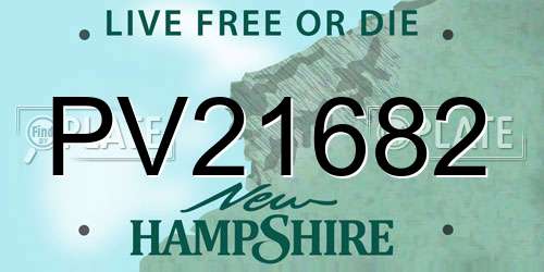 PV21682 New Hampshire License Plate
