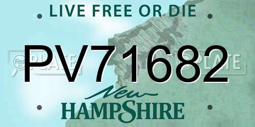 PV71682 New Hampshire License Plate