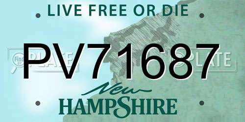 PV71687 New Hampshire License Plate