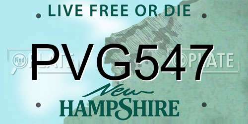 PVG547 New Hampshire License Plate