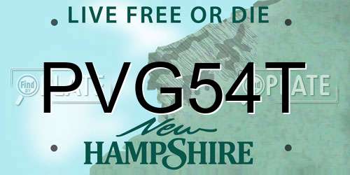 PVG54T New Hampshire License Plate