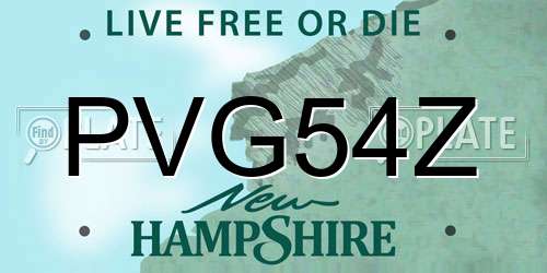 PVG54Z New Hampshire License Plate
