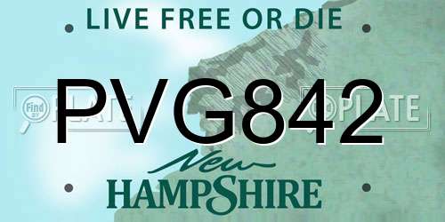 PVG842 New Hampshire License Plate
