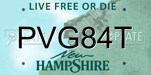 PVG84T New Hampshire License Plate