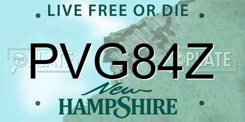PVG84Z New Hampshire License Plate