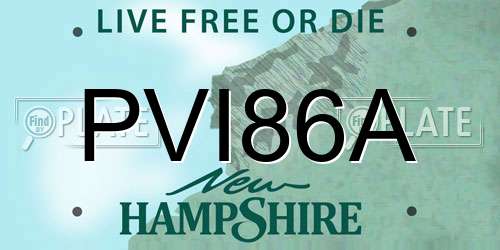PVI86A New Hampshire License Plate