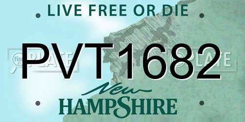 PVT1682 New Hampshire License Plate
