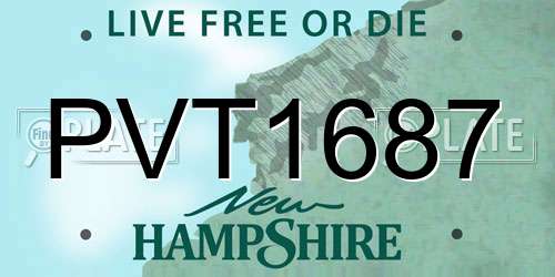 PVT1687 New Hampshire License Plate
