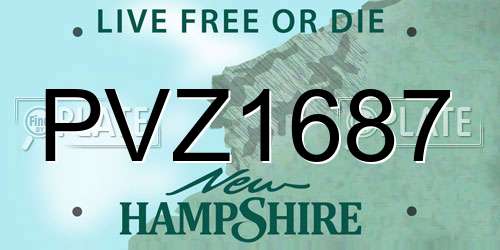 PVZ1687 New Hampshire License Plate
