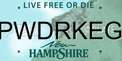 PWDRKEG New Hampshire License Plate
