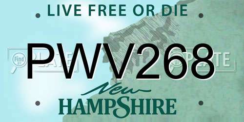 PWV268 New Hampshire License Plate