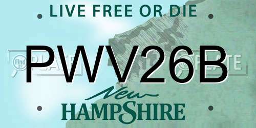 PWV26B New Hampshire License Plate