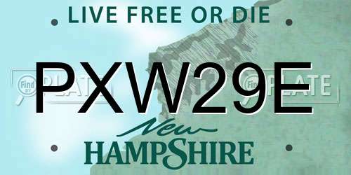 PXW29E New Hampshire License Plate