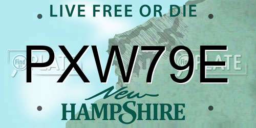 PXW79E New Hampshire License Plate