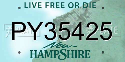 PY35425 New Hampshire License Plate