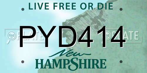 PYD414 New Hampshire License Plate