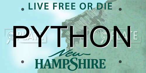 PYTHON New Hampshire License Plate