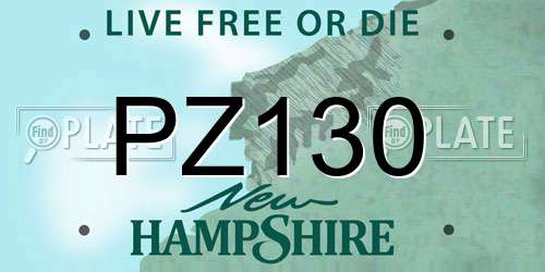 PZ130 New Hampshire License Plate