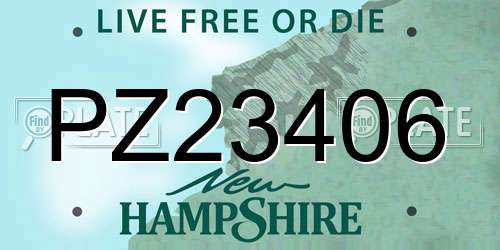 PZ23406 New Hampshire License Plate