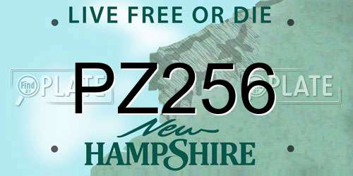PZ256 New Hampshire License Plate