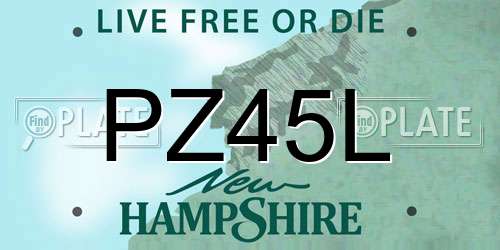 PZ45L New Hampshire License Plate