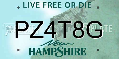 PZ4T8G New Hampshire License Plate