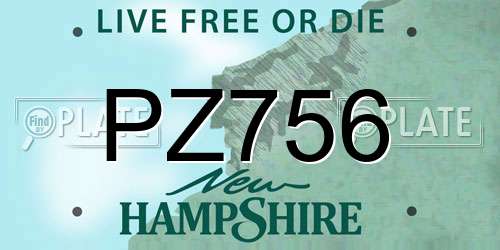 PZ756 New Hampshire License Plate