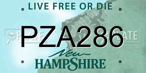 PZA286 New Hampshire License Plate