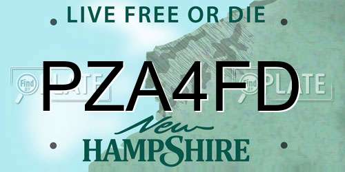 PZA4FD New Hampshire License Plate