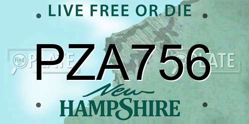 PZA756 New Hampshire License Plate