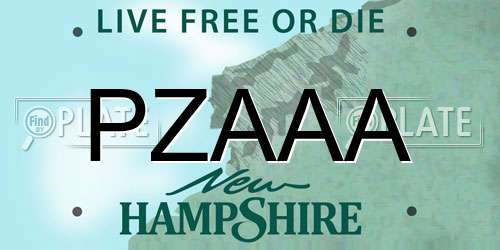 PZAAA New Hampshire License Plate