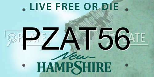 PZAT56 New Hampshire License Plate