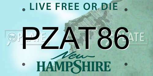 PZAT86 New Hampshire License Plate