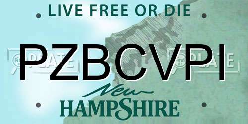 PZBCVPI New Hampshire License Plate