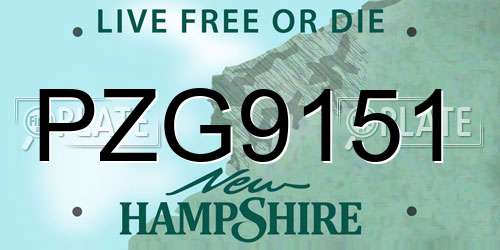 PZG9151 New Hampshire License Plate
