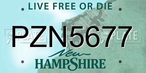 PZN5677 New Hampshire License Plate