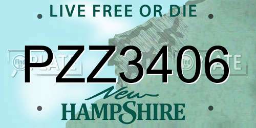 PZZ3406 New Hampshire License Plate
