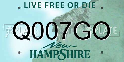 Q007GO New Hampshire License Plate