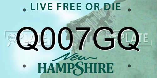 Q007GQ New Hampshire License Plate