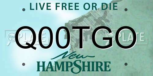 Q00TGO New Hampshire License Plate