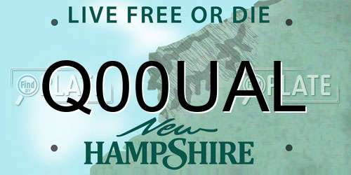 Q00UAL New Hampshire License Plate