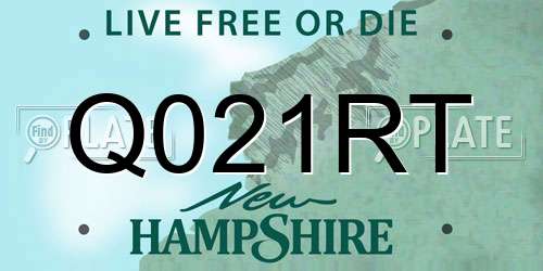 Q021RT New Hampshire License Plate
