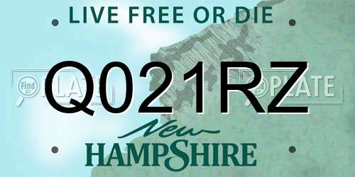 Q021RZ New Hampshire License Plate