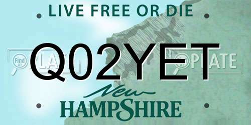 Q02YET New Hampshire License Plate