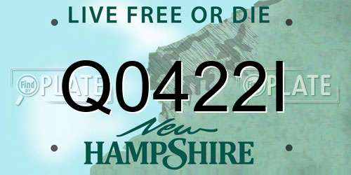 Q0422I New Hampshire License Plate