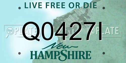 Q0427I New Hampshire License Plate
