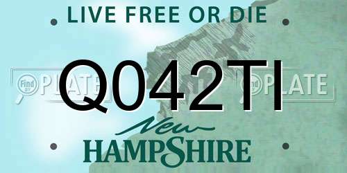 Q042TI New Hampshire License Plate