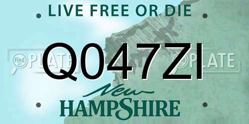 Q047ZI New Hampshire License Plate